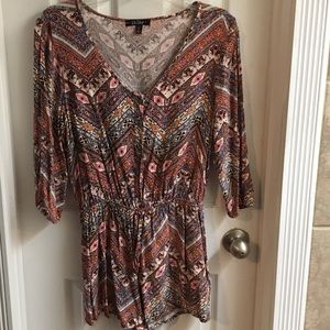 Multicolored Print Romper